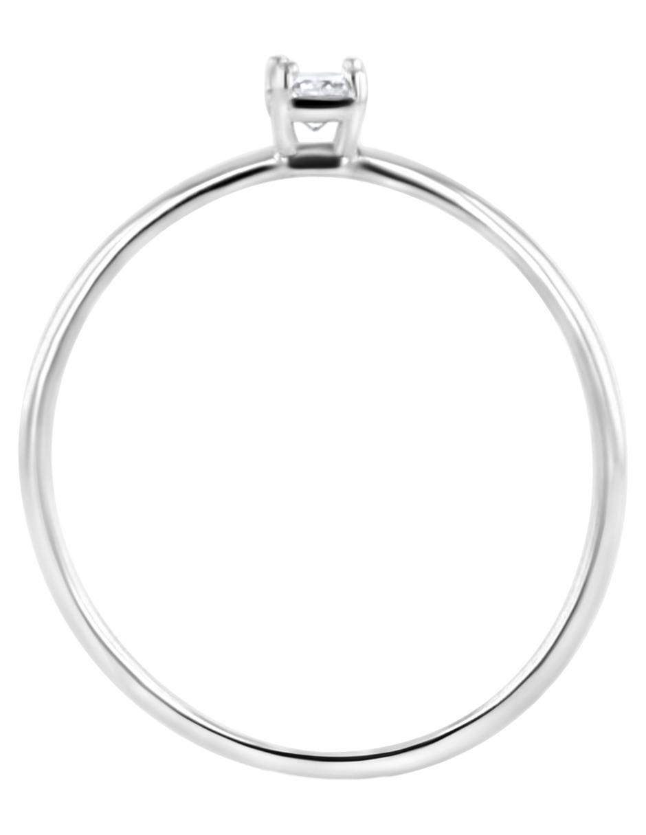 Solitario de oro blanco 14 k diamante 4