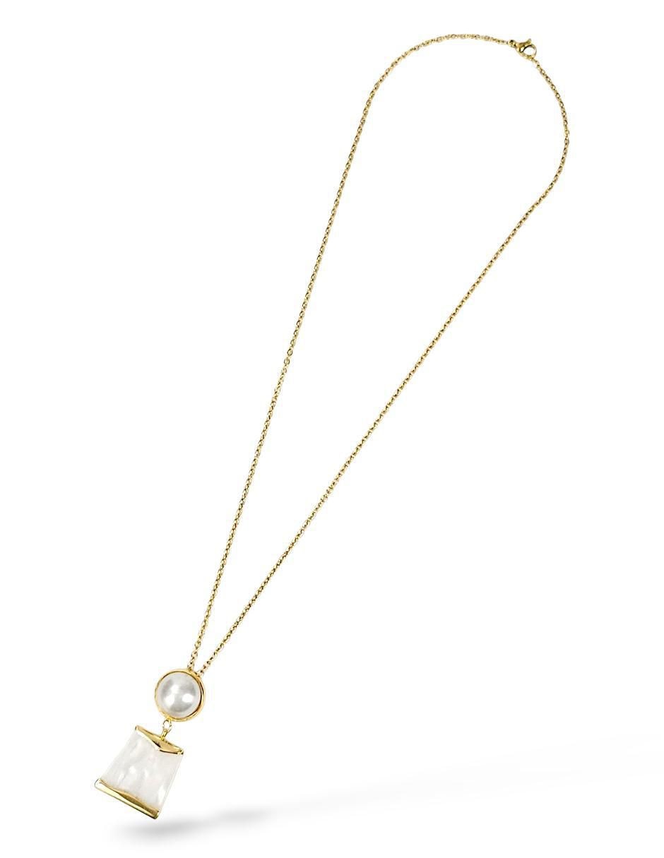 Collar, pulsera, anillo y aretes perla de cristal 2