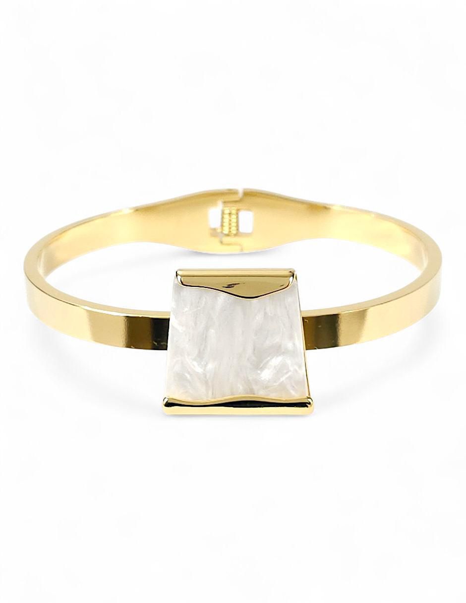 Collar, pulsera, anillo y aretes perla de cristal 5