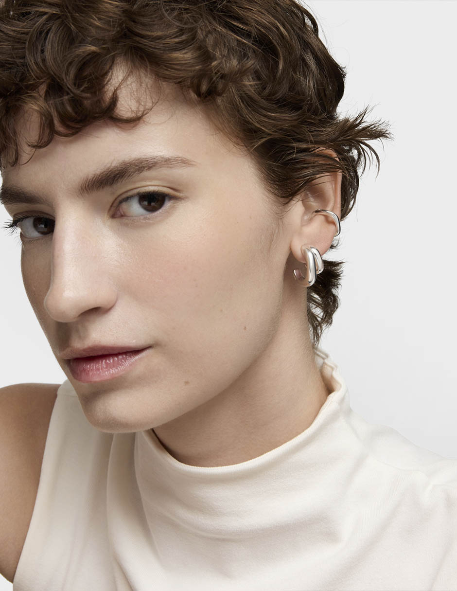 Ear cuff Line de plata p 925 con acabado brillante 4