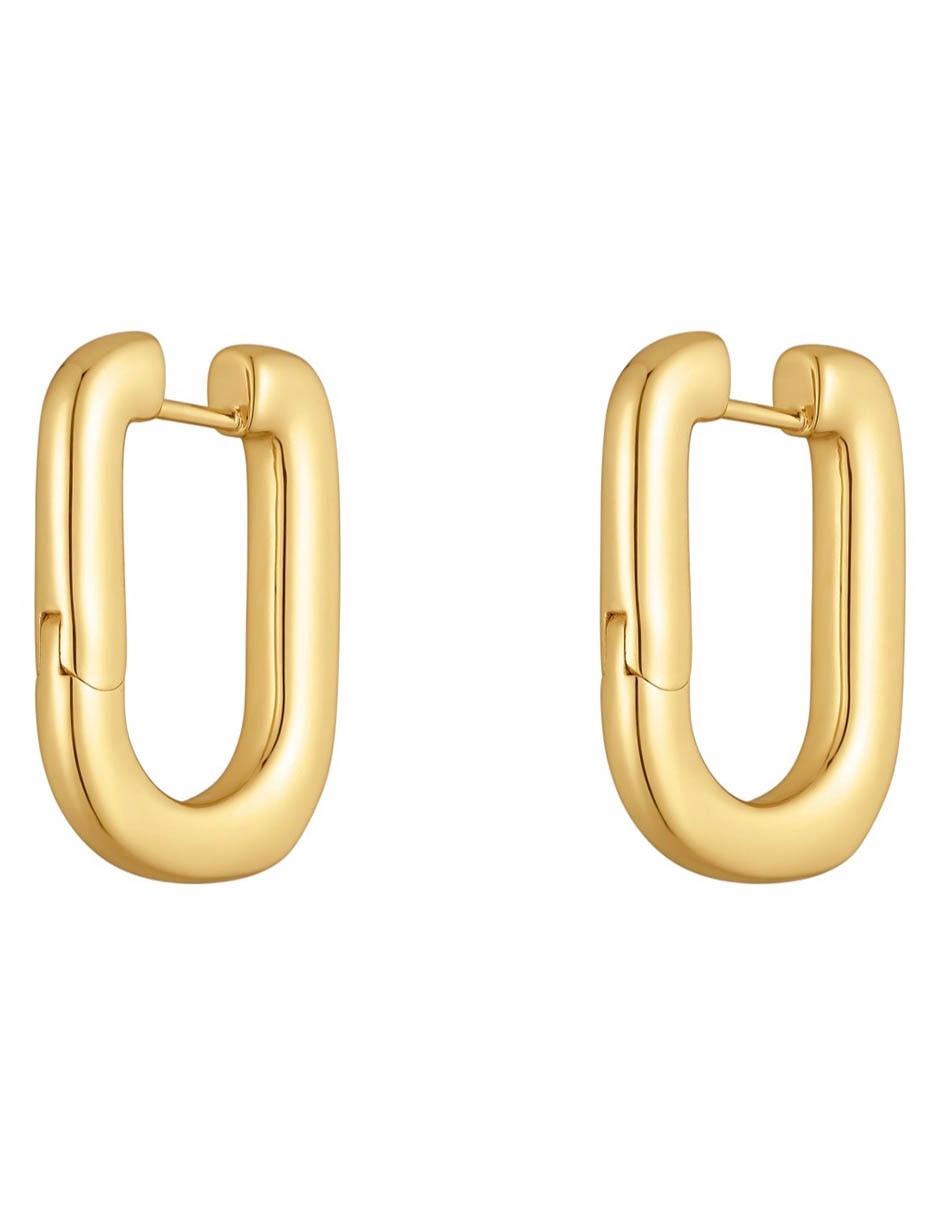 Aros Line de plata p 925 con acabado baño de oro ónix 3