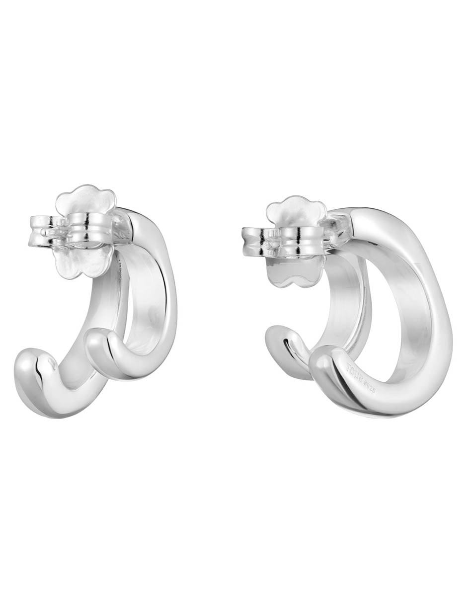 Aretes de aros Line de plata P 925 con acabado brillante 3