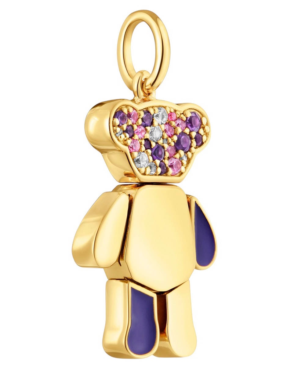 Dije de oso teddy bear de plata P 925 amatista 2
