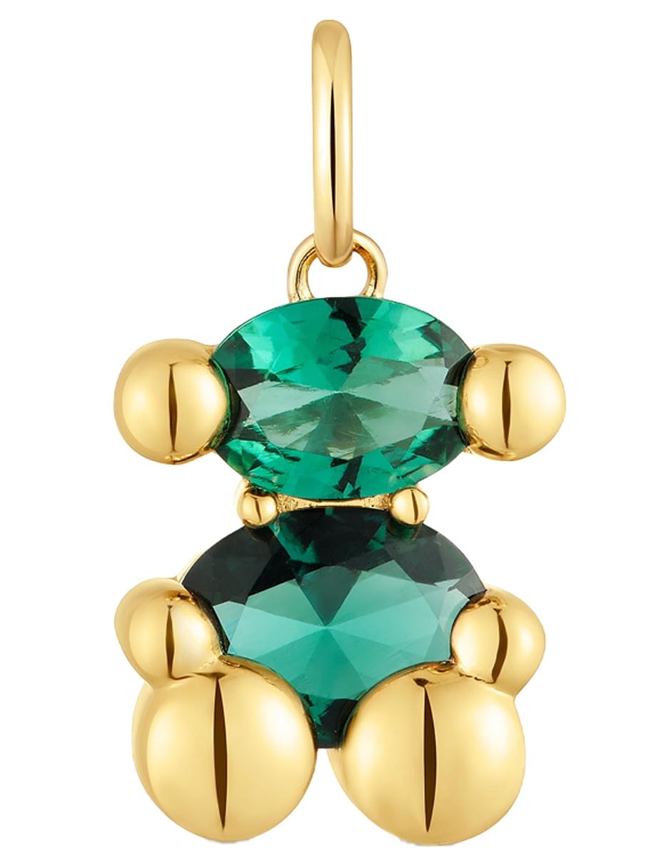 Dije de oso color bear lgg de plata P 925 esmeralda