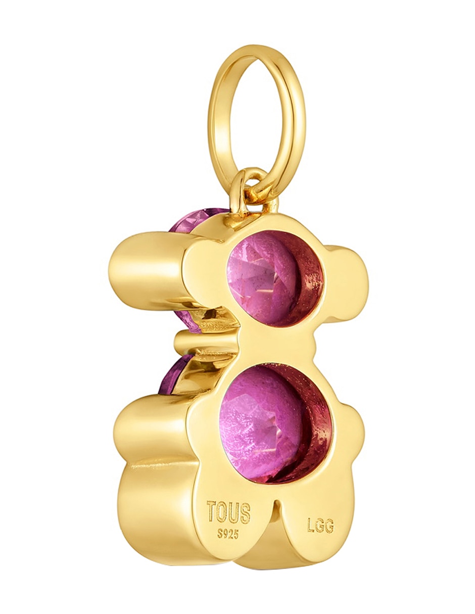 Dije de oso color bear lgg de plata P 925 rubí 3