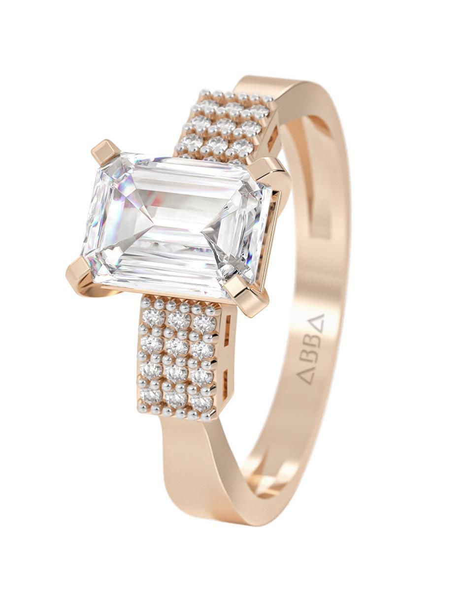 Anillo de compromiso de oro 14 k 3