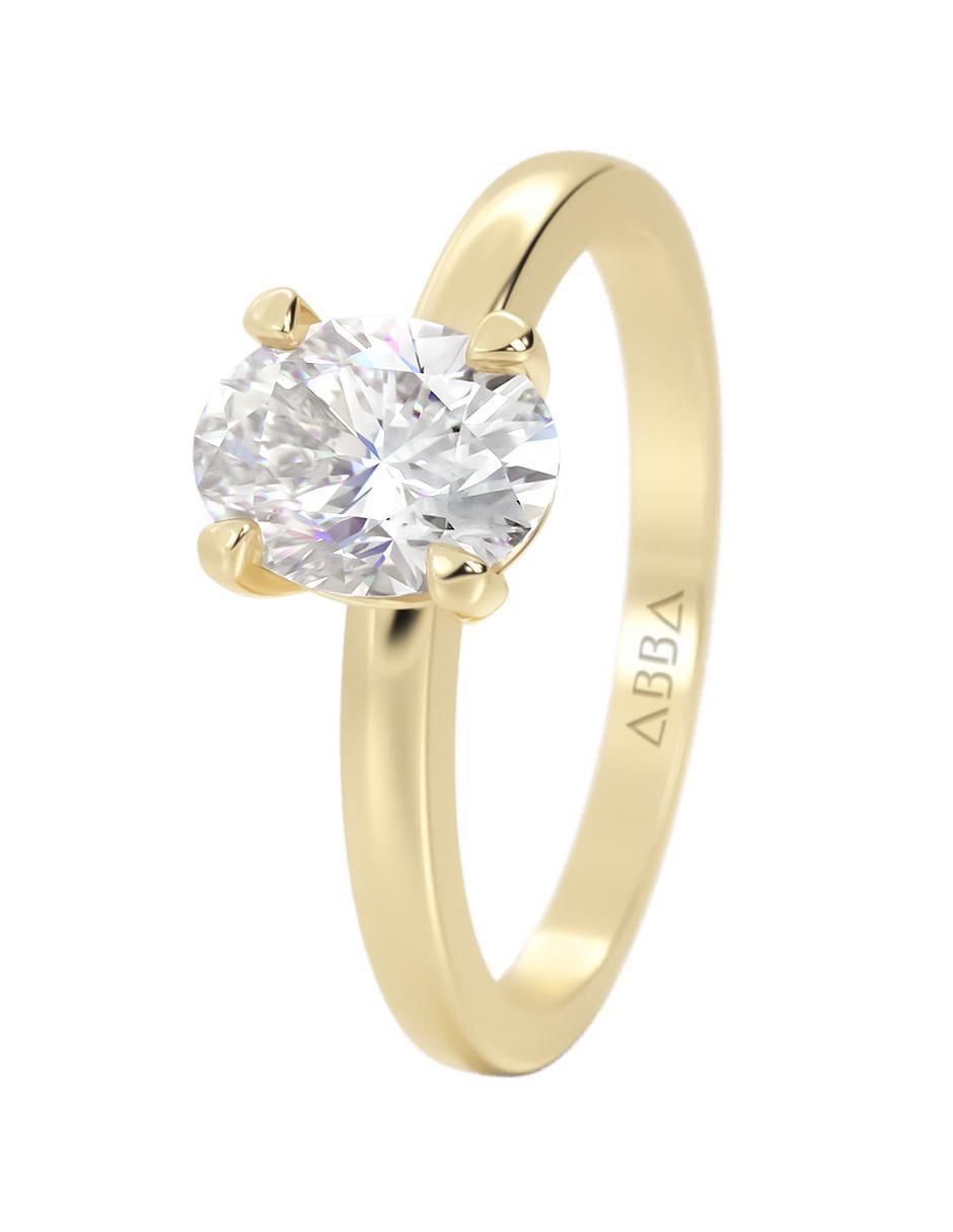 Anillo de compromiso de oro 14 k Abba Joyas