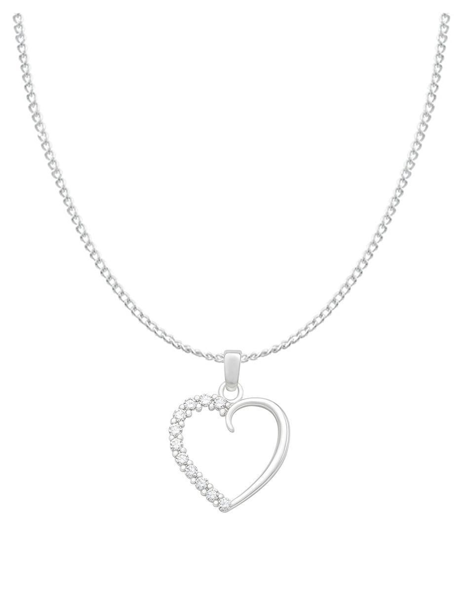 Collar con dije de corazón de plata P 925
