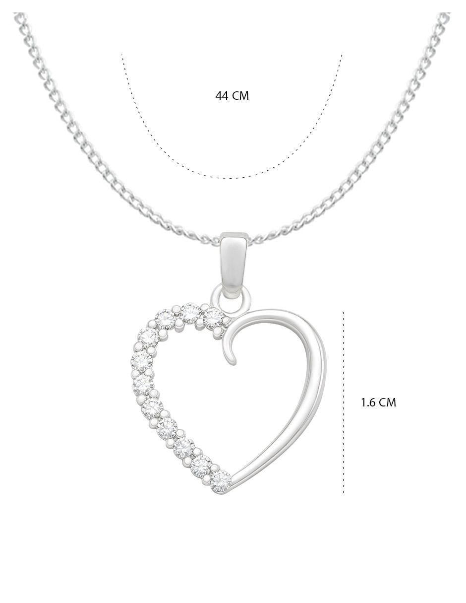 Collar con dije de corazón de plata P 925 6