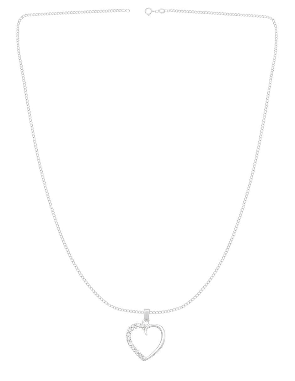 Collar con dije de corazón de plata P 925 3