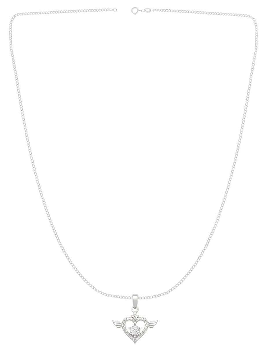 Collar con dije de corazón de plata P 925 3
