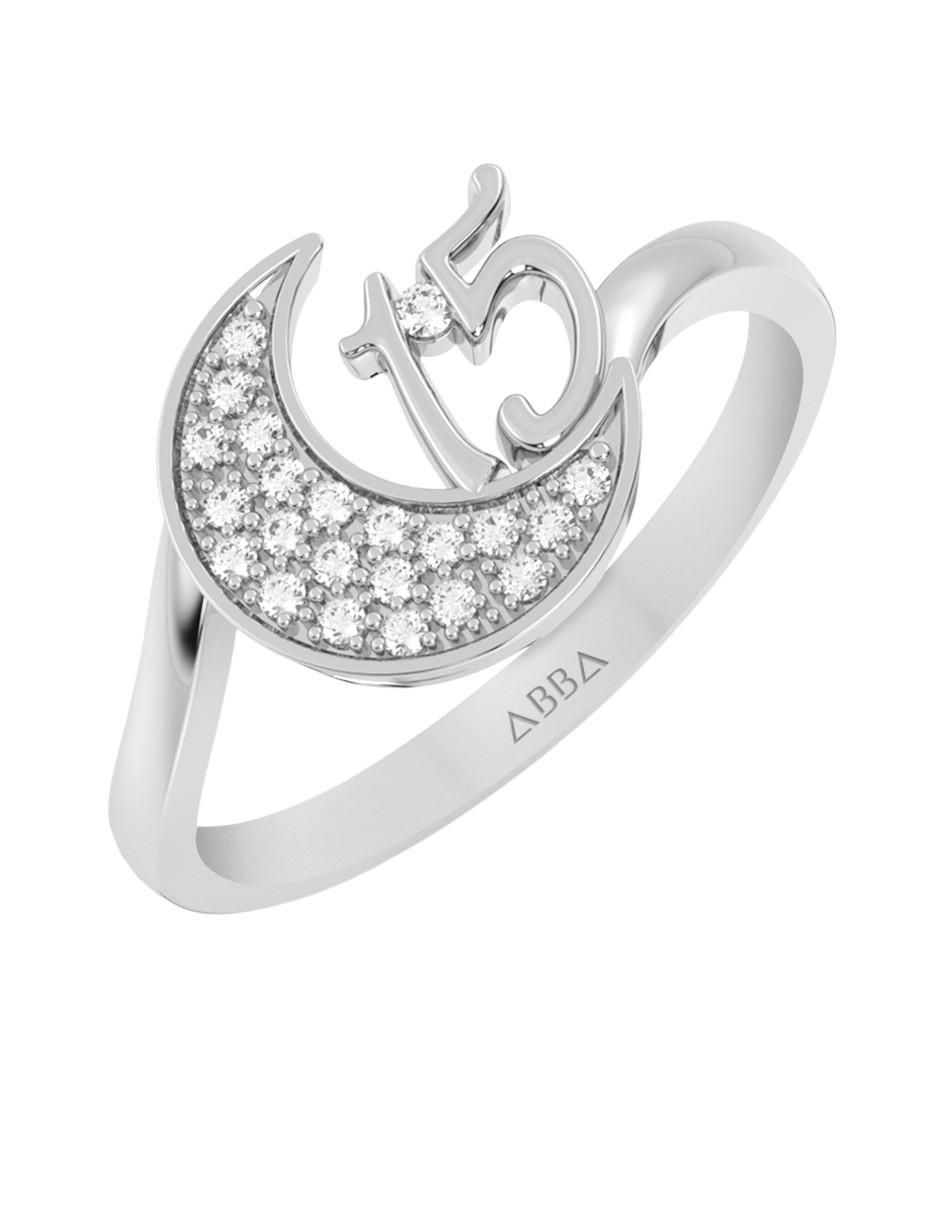 Anillo de luna 10 k de oro zirconia brillante 2