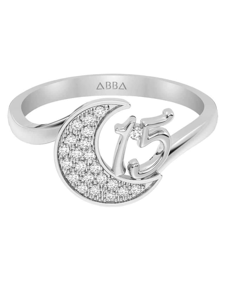Anillo de luna 14 k de oro zirconia brillante Anillo de luna 14 k de oro zirconia brillante