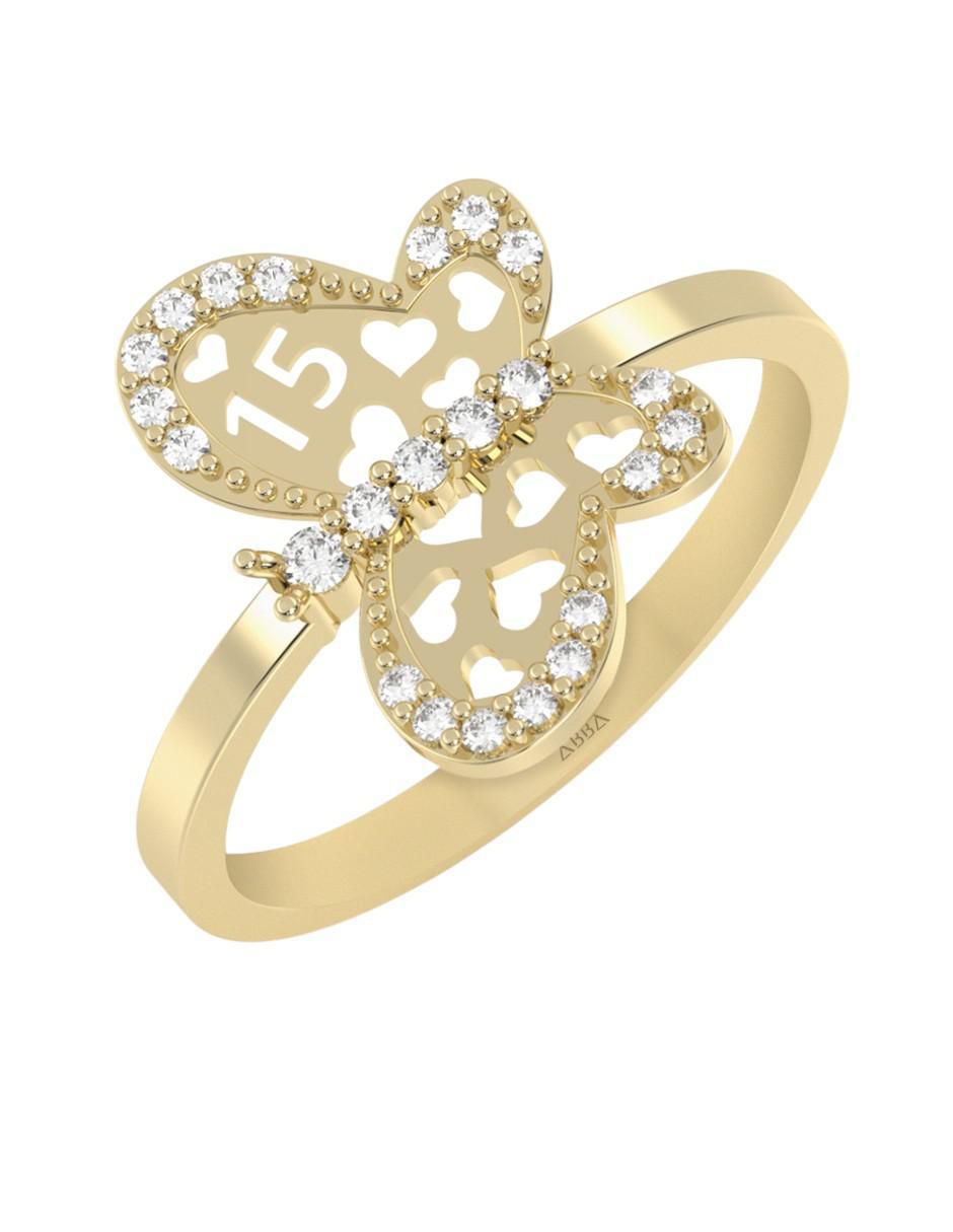 Anillo "de (si aplica)" mariposa abba joyas sin familia no aplica 10 k "de" oro zirconia brillante