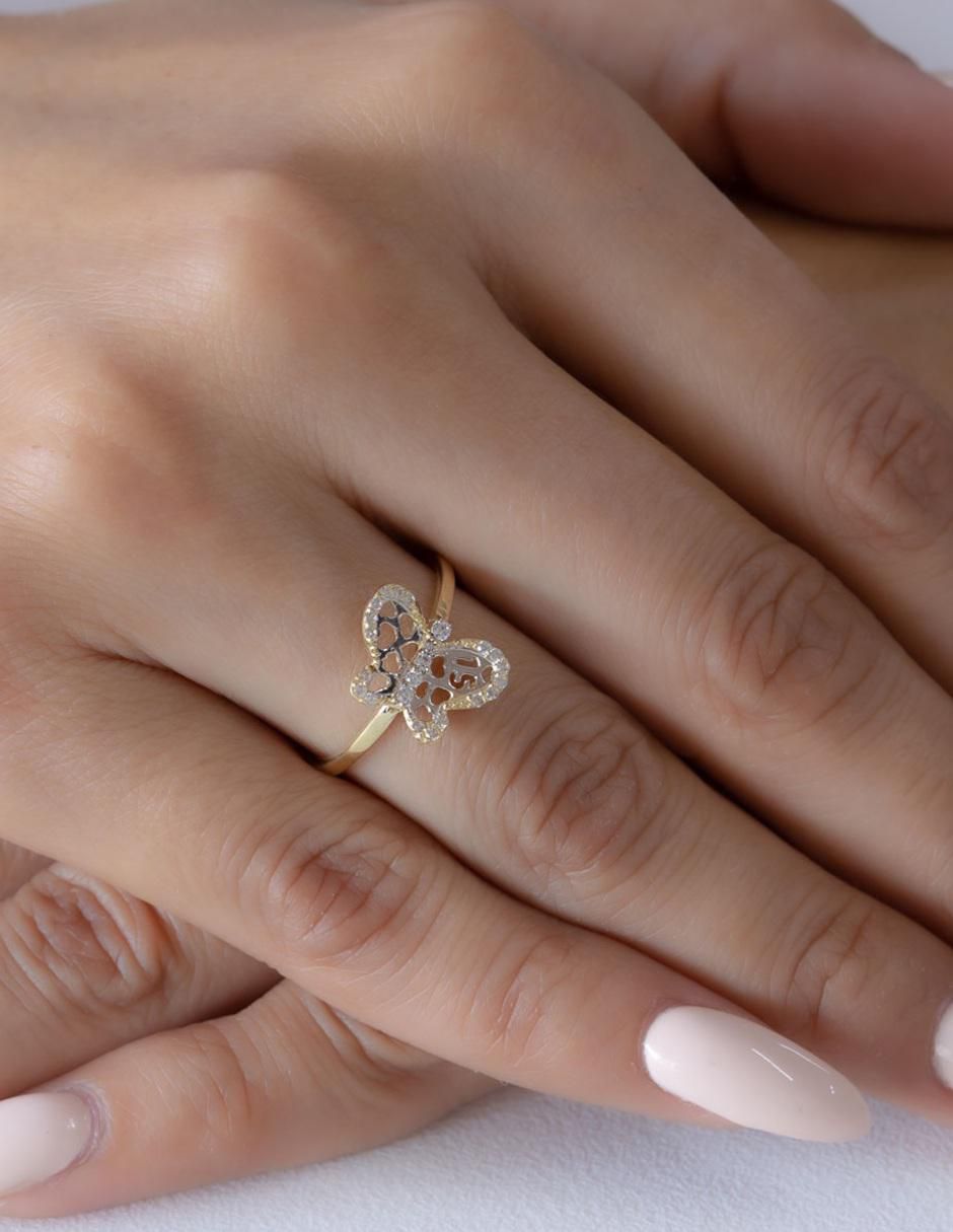 Anillo "de (si aplica)" mariposa abba joyas sin familia no aplica 10 k "de" oro zirconia brillante