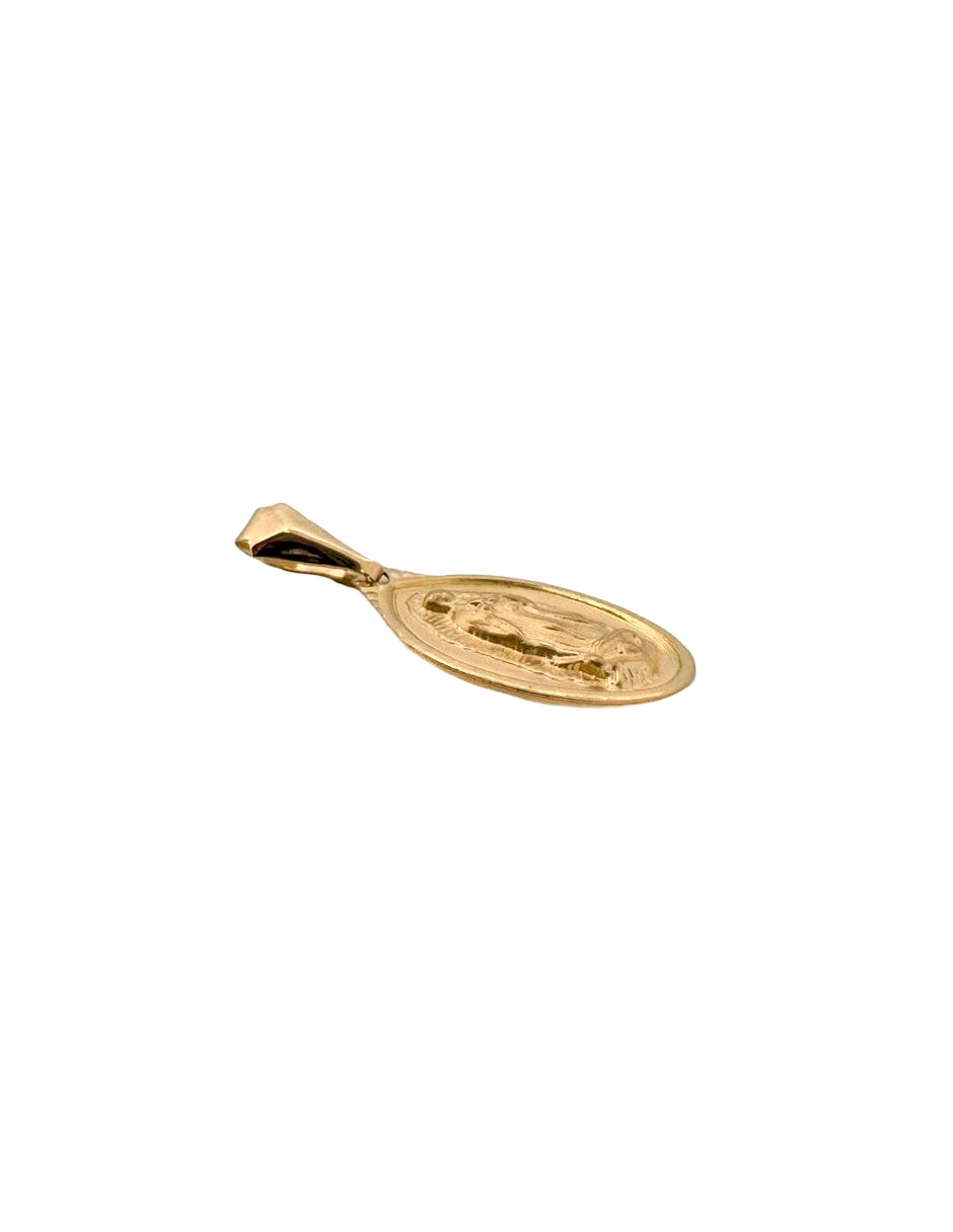 Medalla ovalada virgen de guadalupe de oro 14 K 2
