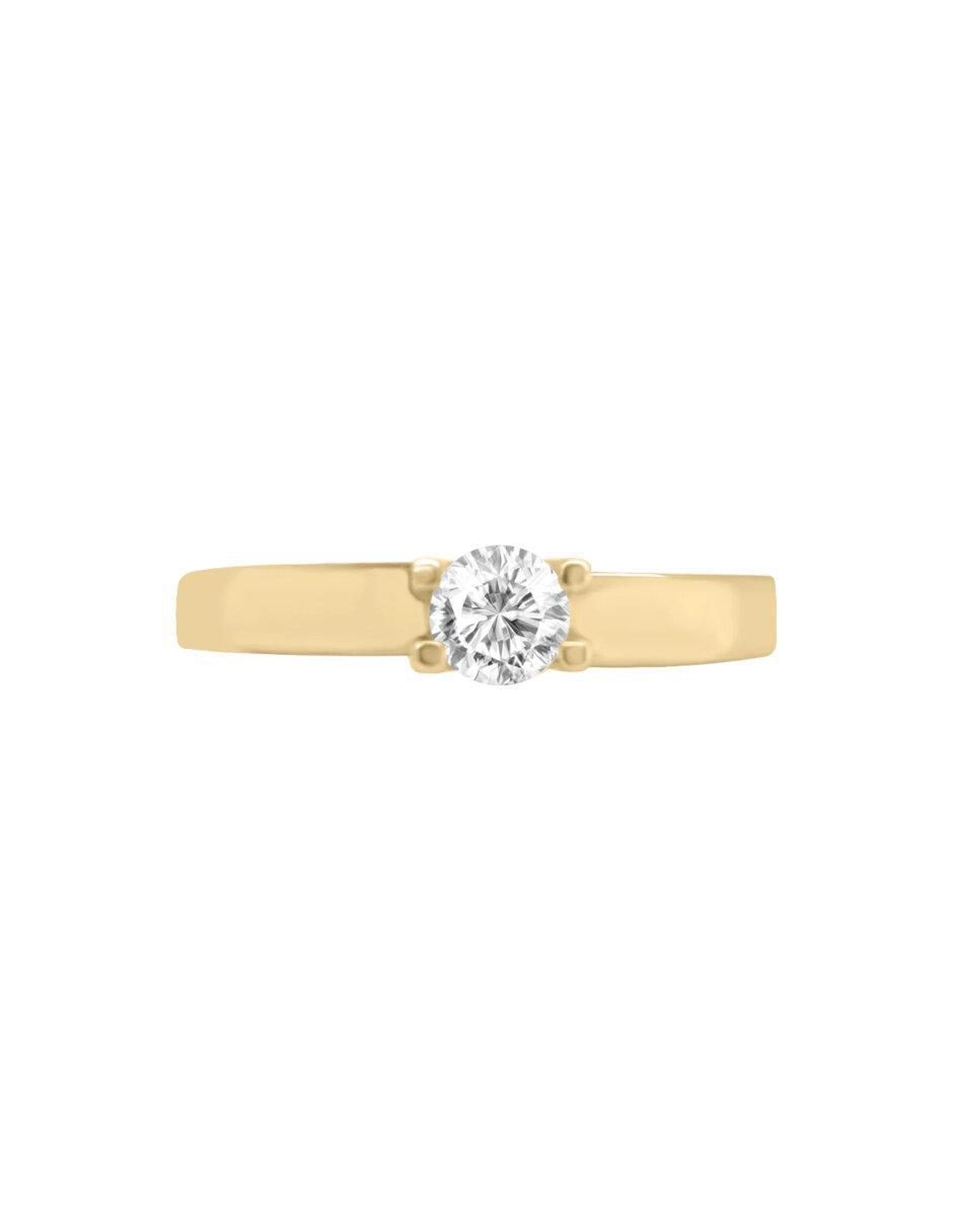 Anillo de compromiso de oro 14 k diamante