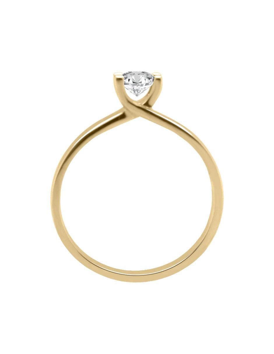 Anillo de compromiso "de" oro 14 k klamore dara diamante