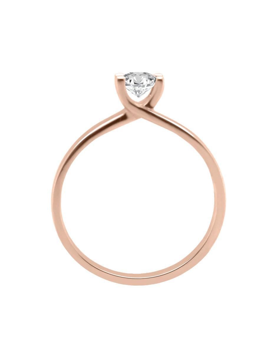 Anillo de compromiso de oro 14 k diamante 3