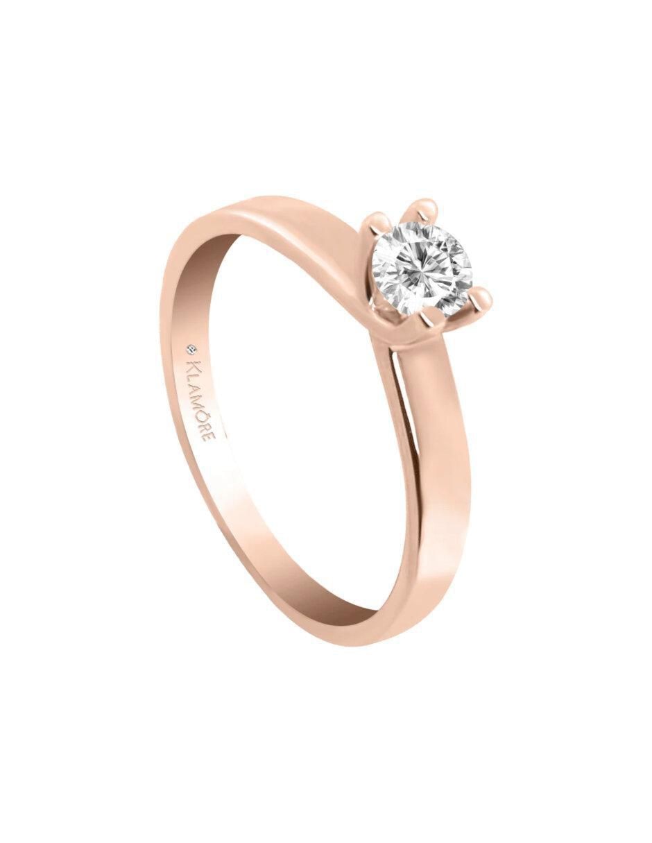 Anillo de compromiso de oro 14 k diamante 5