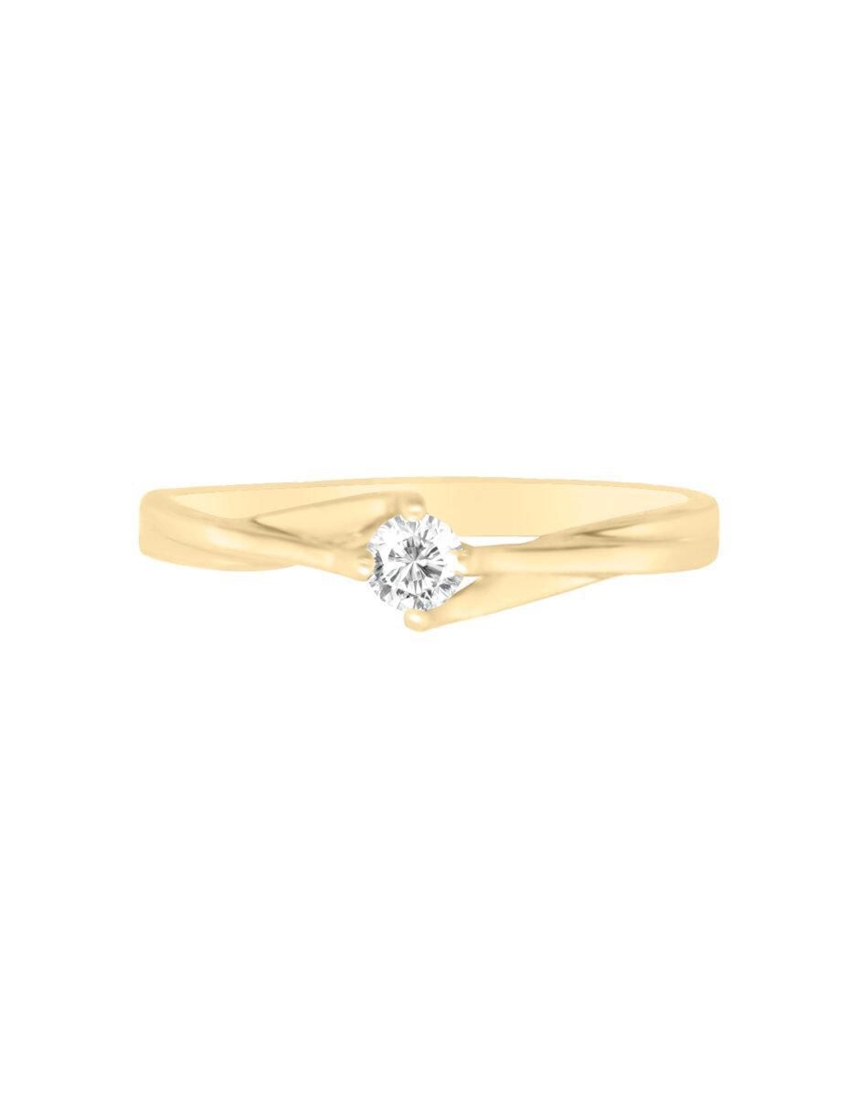 Anillo de compromiso de oro 14 k diamante