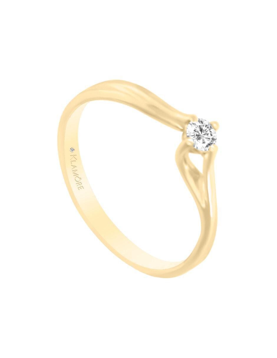 Anillo de compromiso "de" oro 14 k klamore aneu diamante