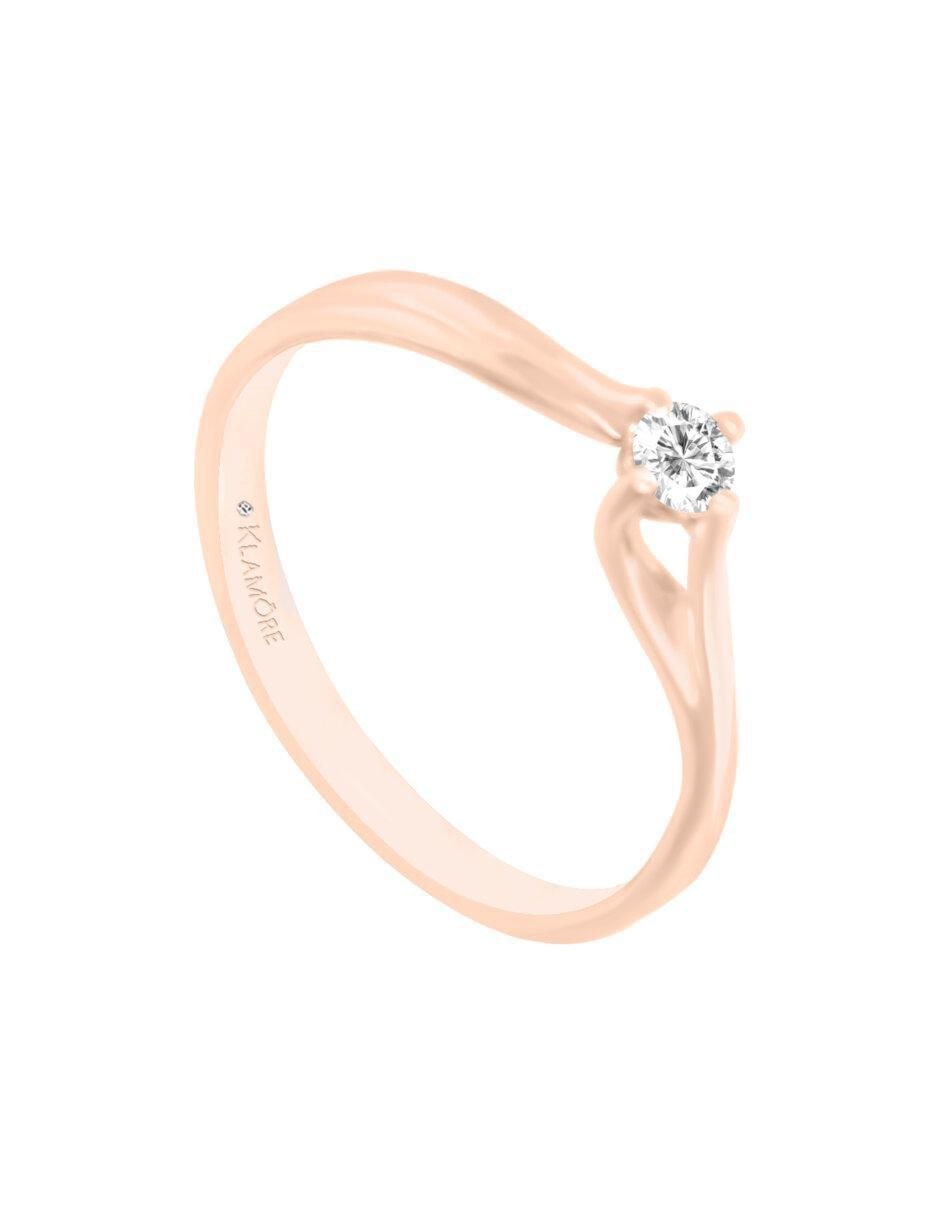 Anillo de compromiso de oro 14 k diamante 3
