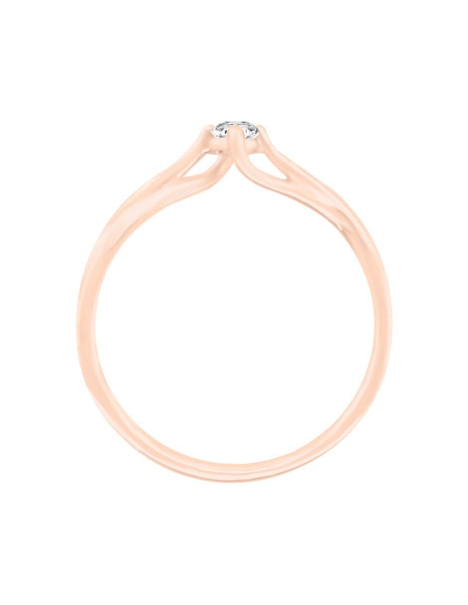 Anillo de compromiso de oro 14 k diamante 5