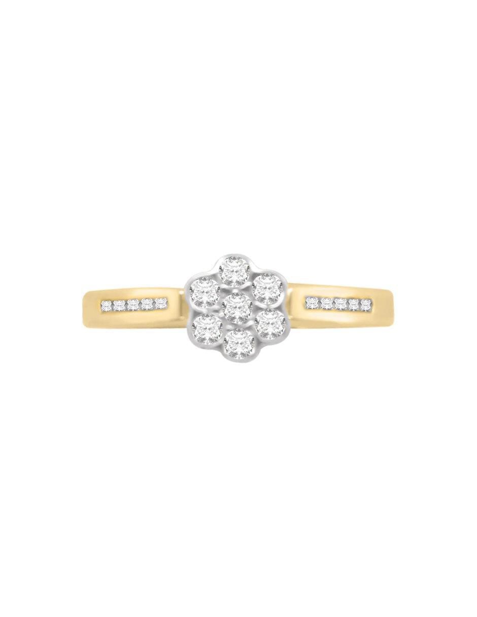 Anillo de compromiso de oro 14 k Corintio diamante