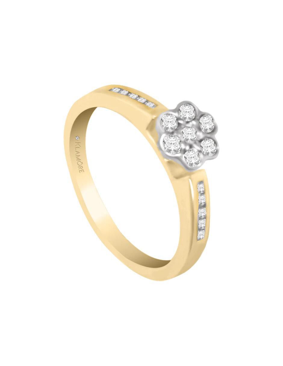 Anillo de compromiso "de" oro 14 k klamore corintio diamante