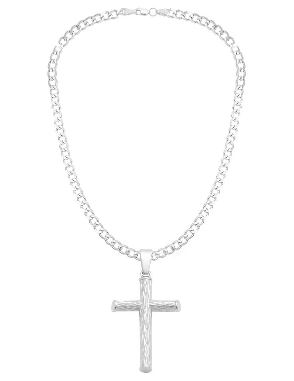 Collar con dije de cruz de plata P 925 2