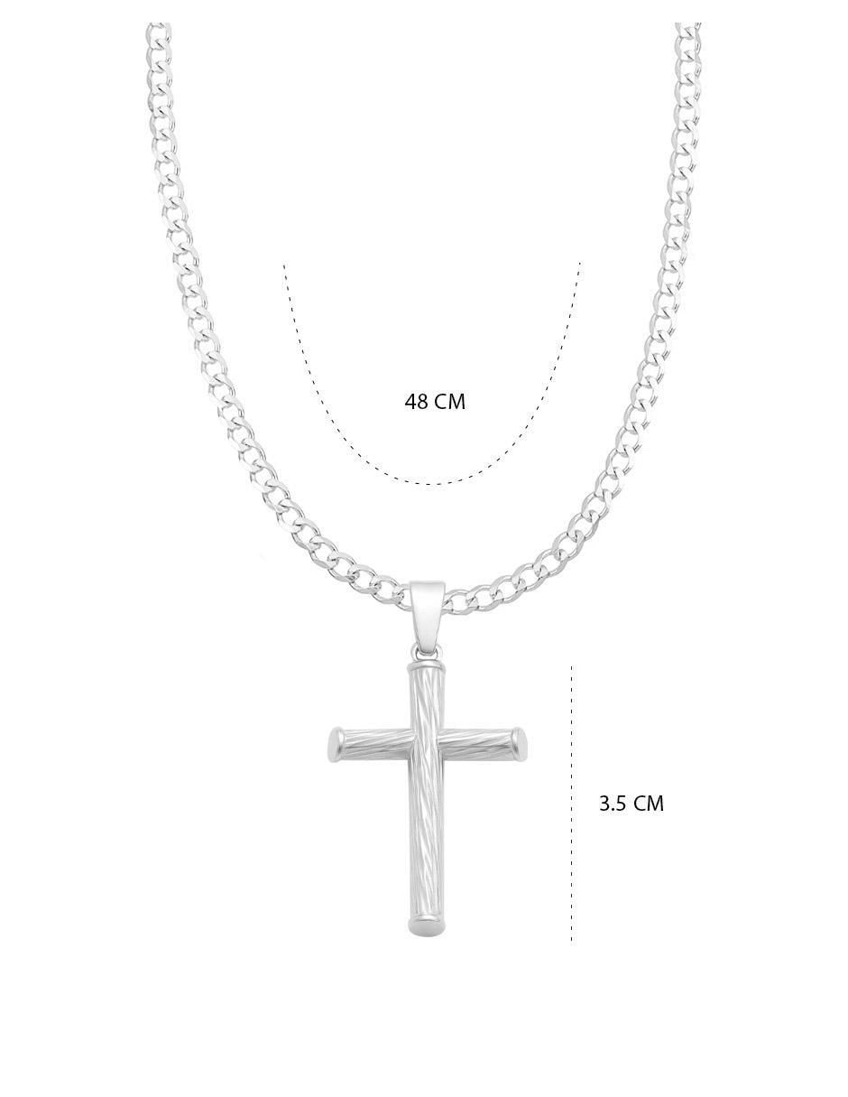 Collar con dije de cruz de plata P 925 5