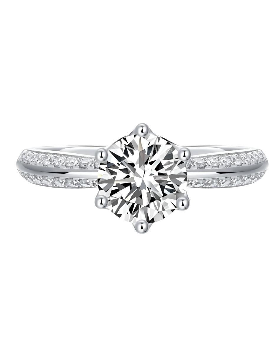 Anillo de compromiso de plata P 925 moissanita 3