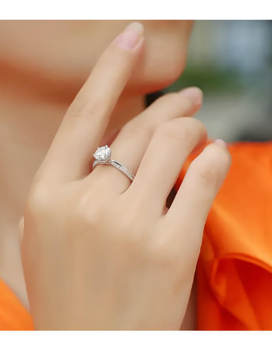 Anillo de compromiso de plata P 925 moissanita 4