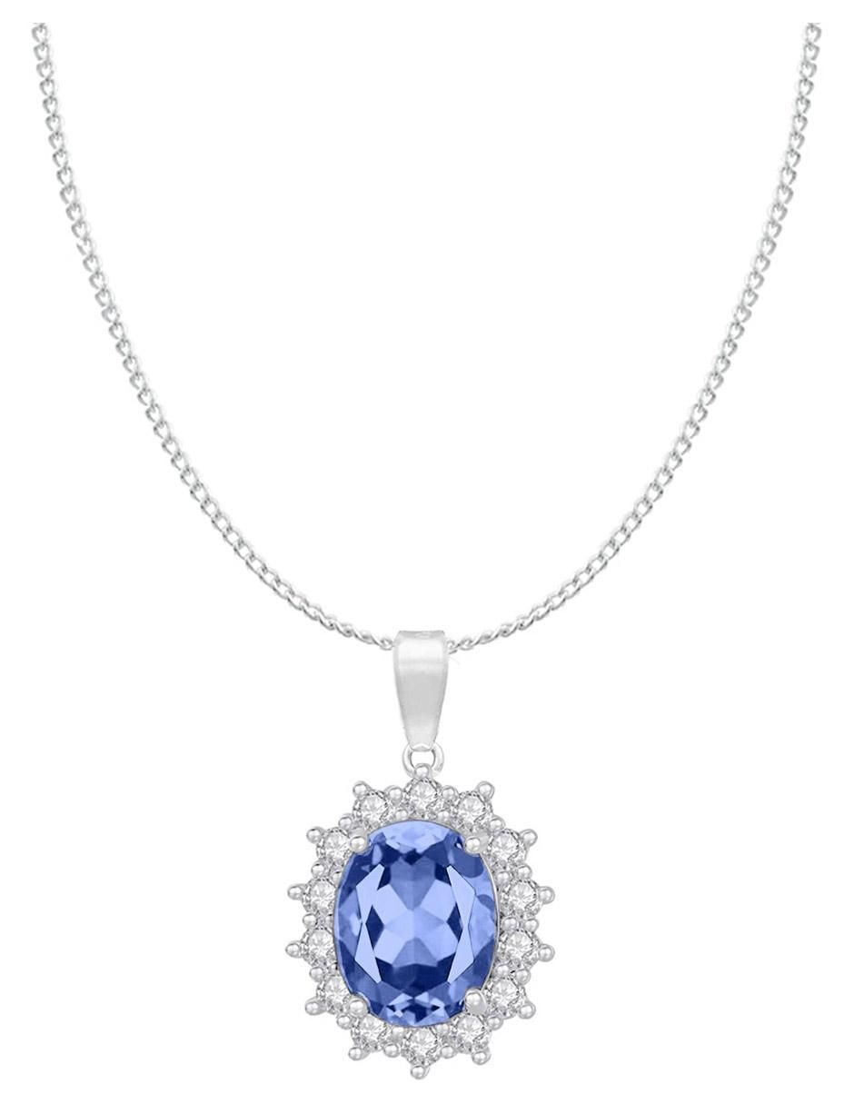 Collar con dije ovalado de plata P 925