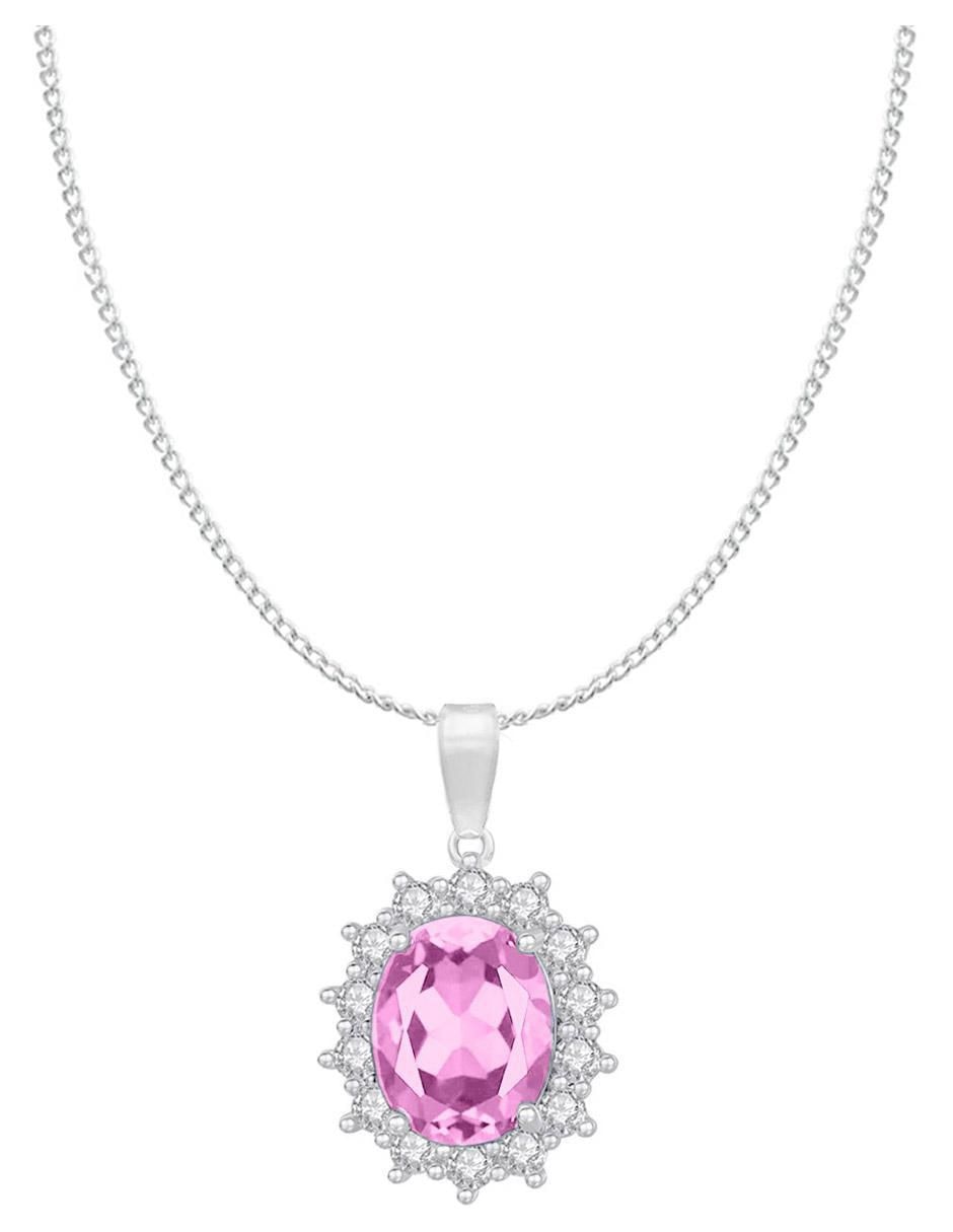 Collar con dije ovalado de plata P 925 Collar con dije ovalado de plata P 925