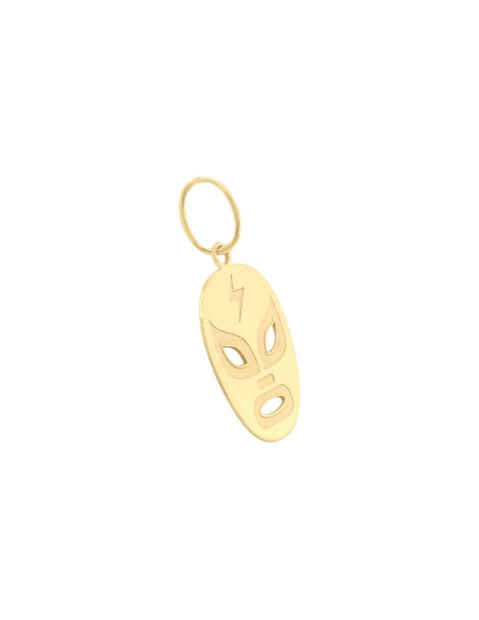 Dije de máscara mascara de luchador de oro 14 K 2