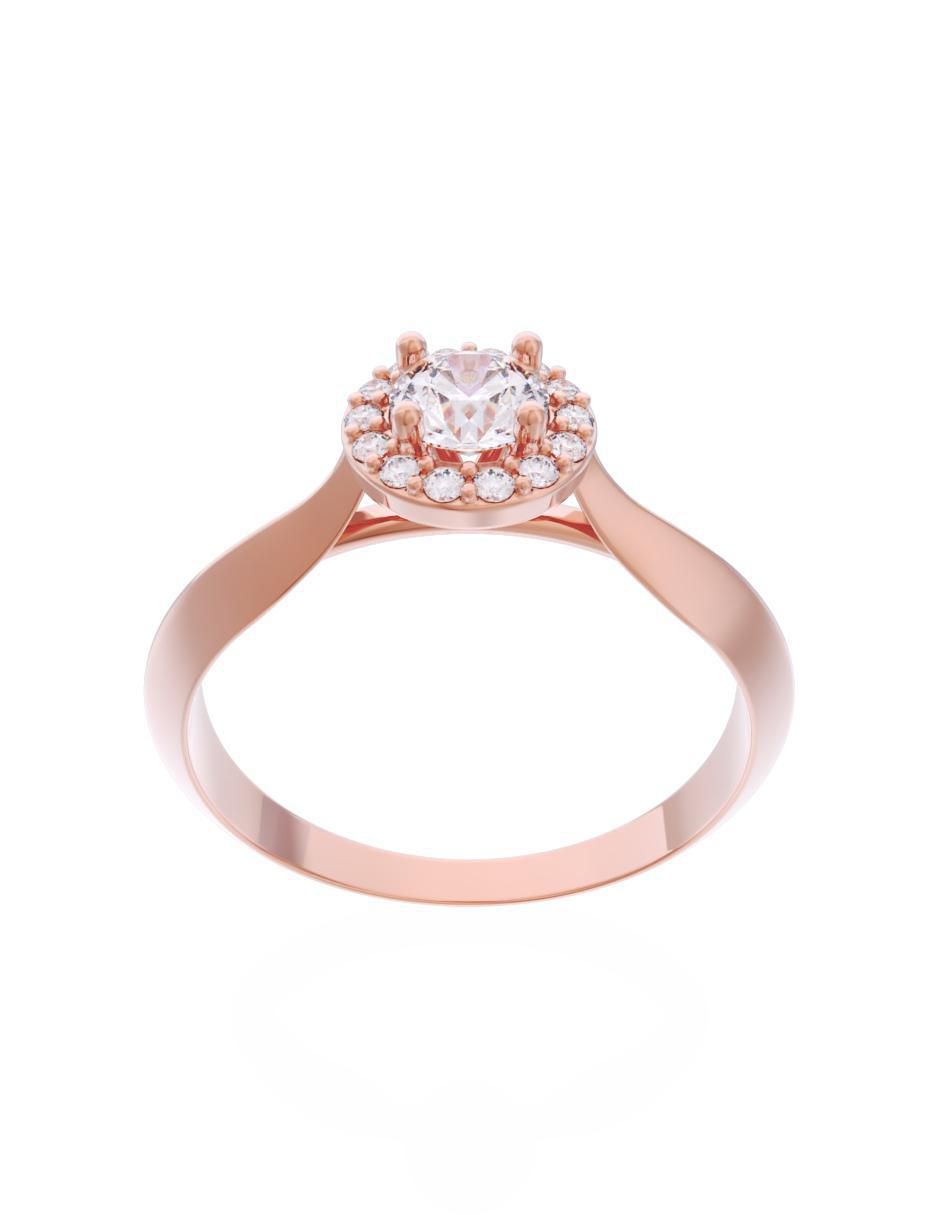 Anillo de compromiso de oro 14 k Eternidad 2