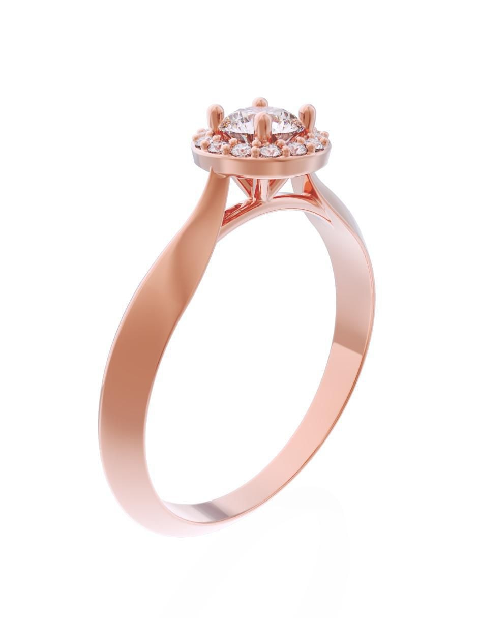 Anillo de compromiso de oro 14 k Eternidad 3