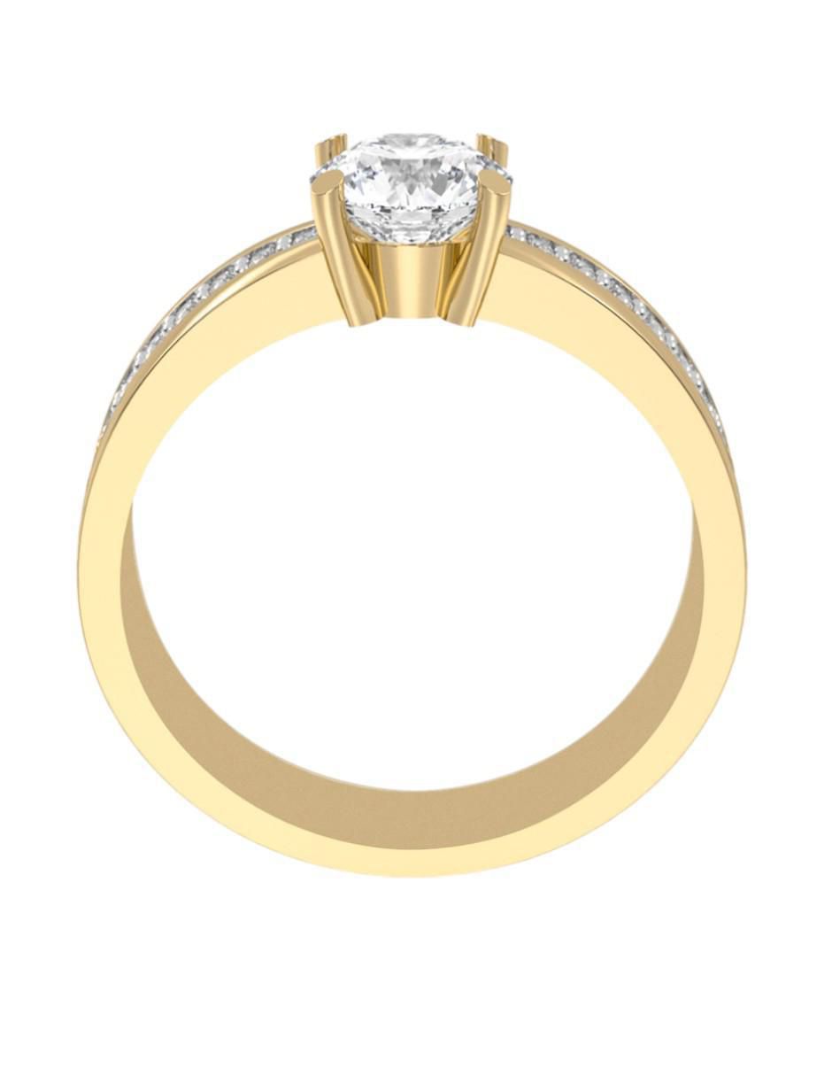 Anillo de compromiso "de" oro 14 k abba joyas sin familia zirconia