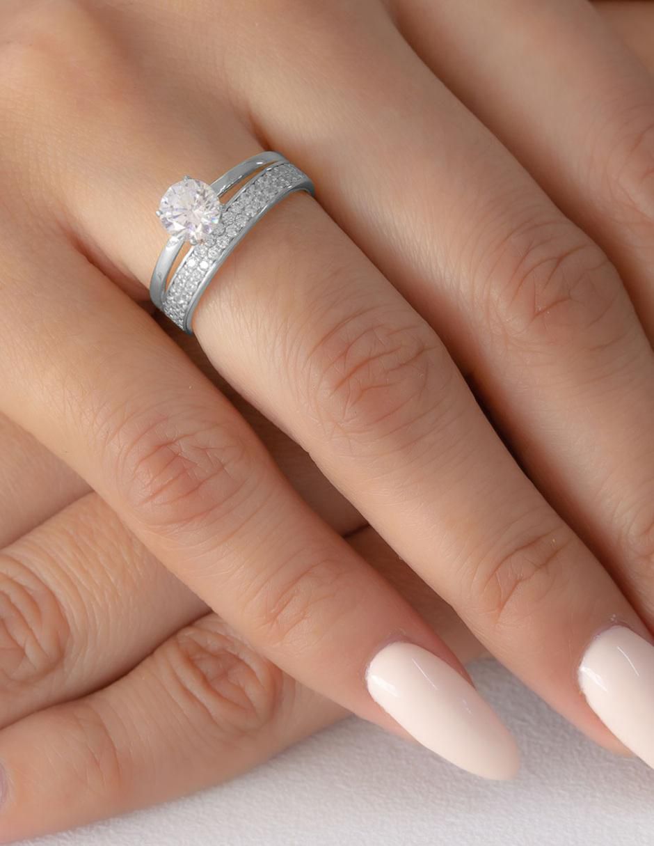 Anillo de compromiso de oro 14 k 4