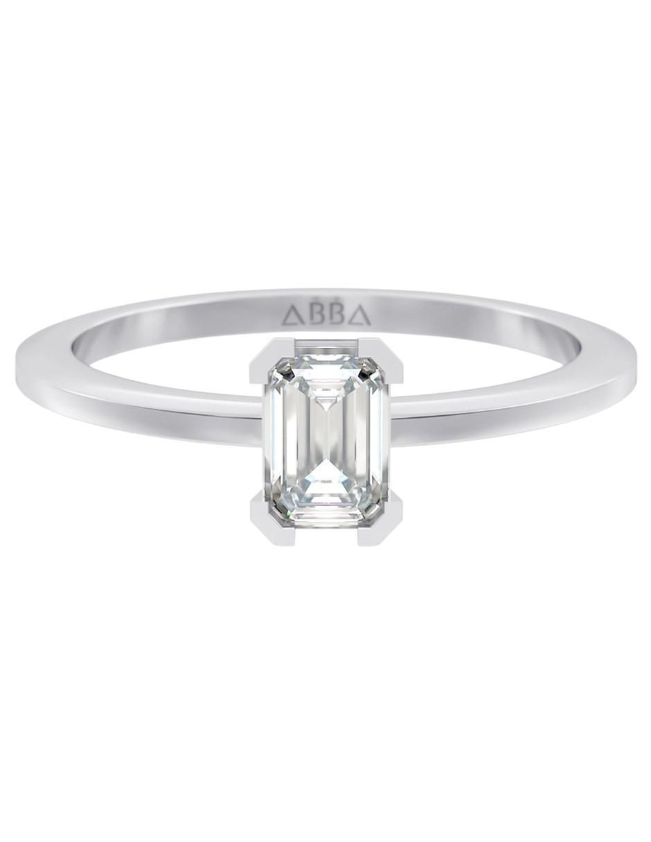 Anillo rectangular 14 k de oro zirconia brillante Anillo rectangular 14 k de oro zirconia brillante