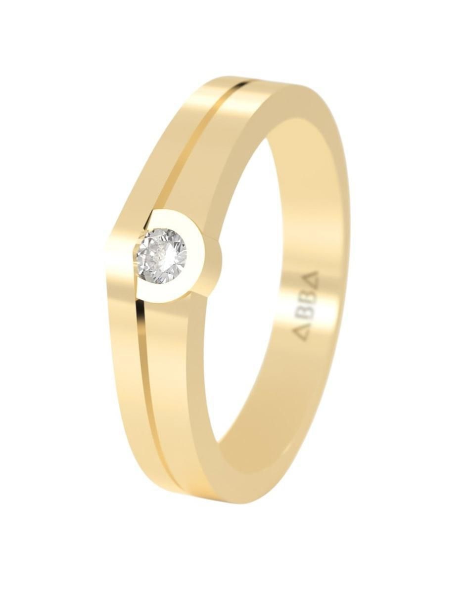 Argolla "de" oro 10 k abba joyas sin familia zirconia
