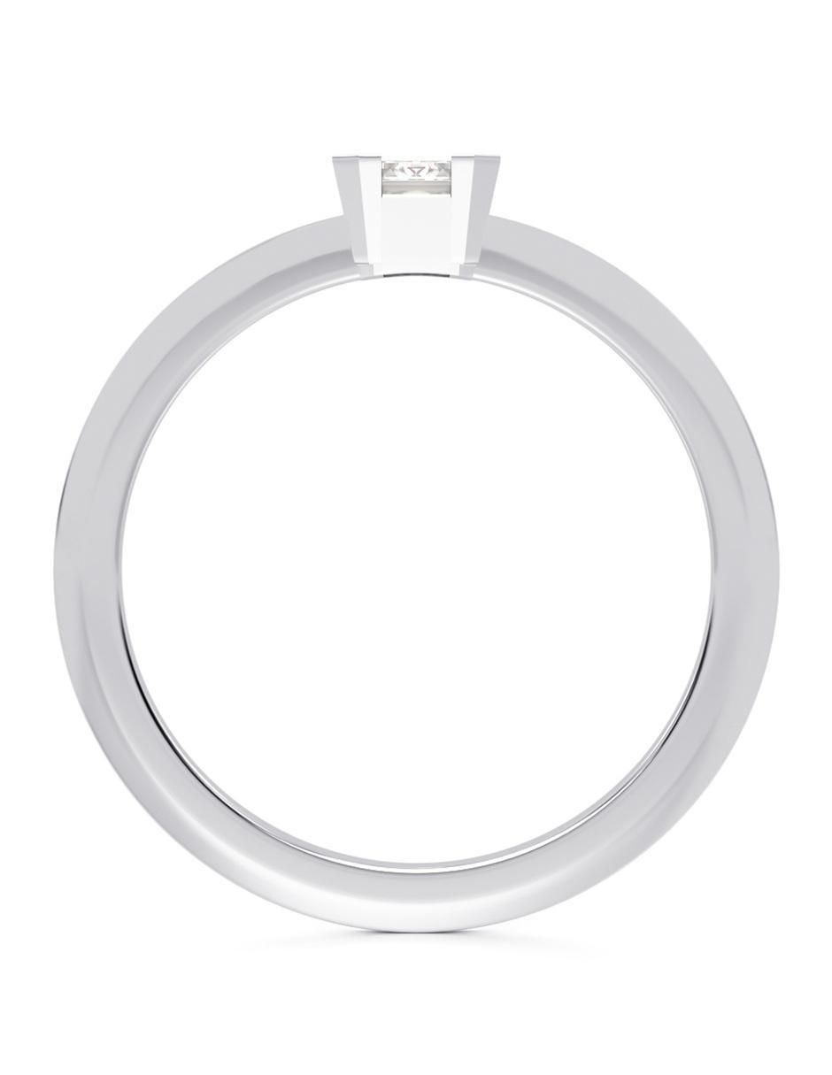 Anillo rectangular 14 k de oro zirconia brillante 2
