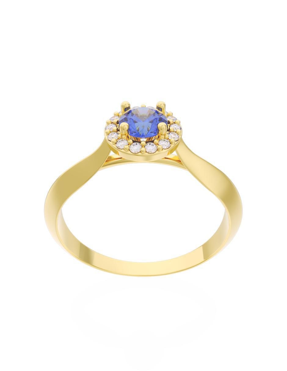 Anillo de compromiso de oro 14 k Eternidad 2