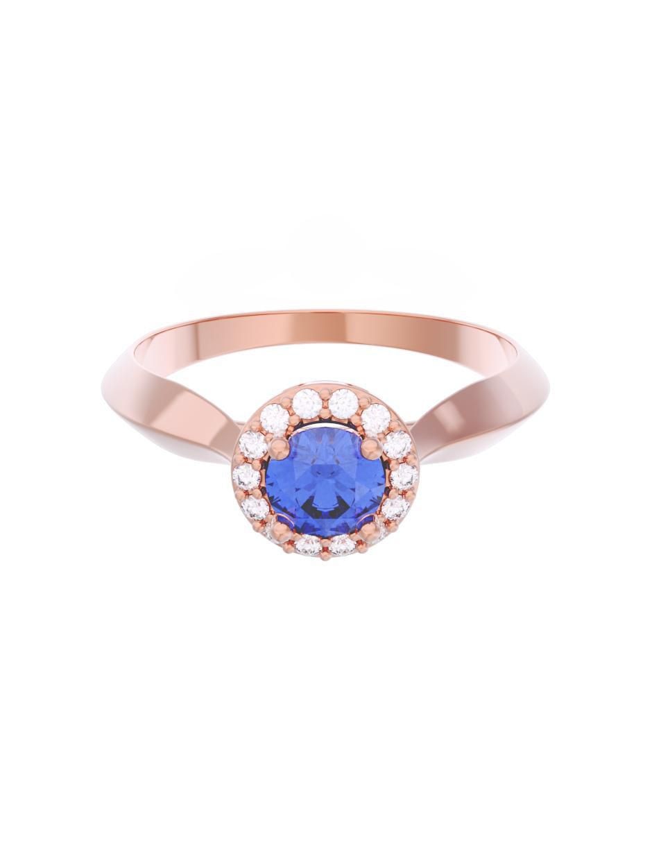 Anillo de compromiso de oro 14 k Eternidad