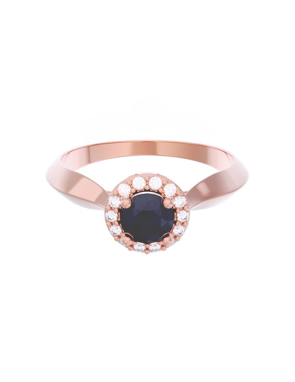 Anillo de compromiso de oro 14 k Eternidad