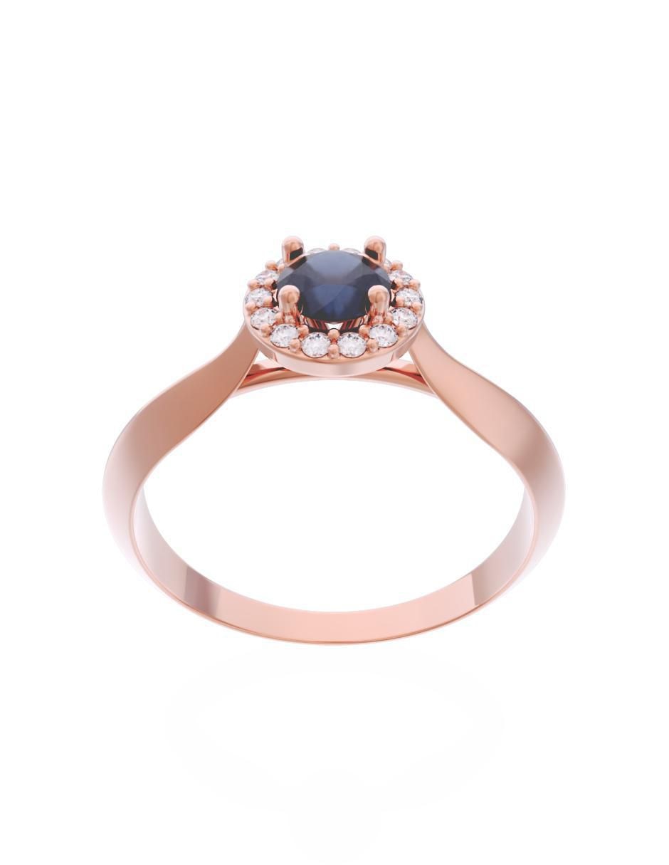 Anillo de compromiso de oro 14 k Eternidad 2