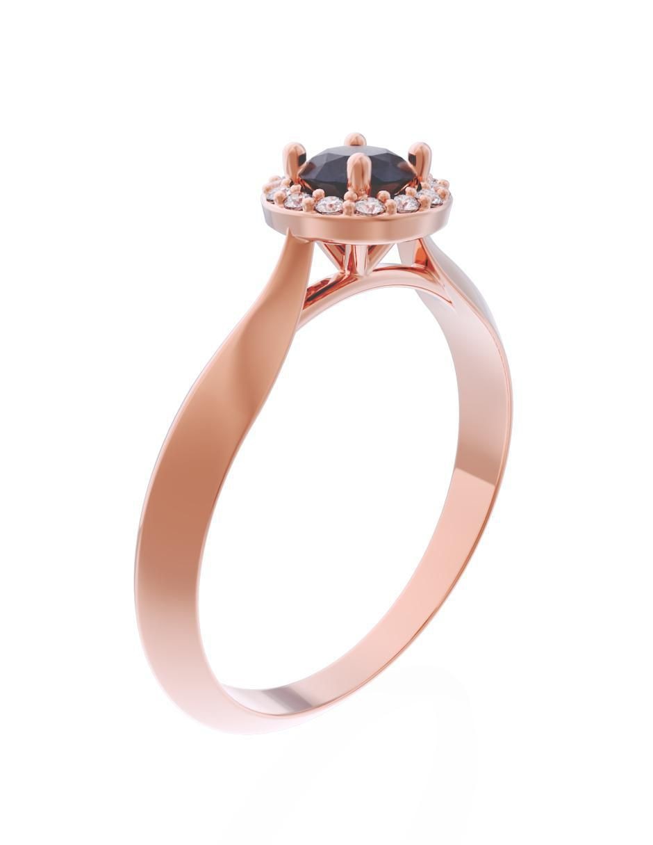 Anillo de compromiso de oro 14 k Eternidad 3