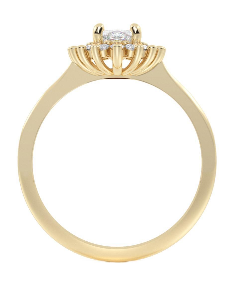 Anillo de compromiso "de" oro 10 k abba joyas sin familia zirconia